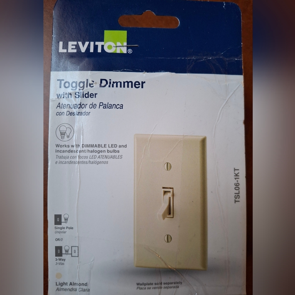 Leviton TSL06-1KT Light Almond 2.5A Thermoplastic/Metal Toggle Dimmer Switch